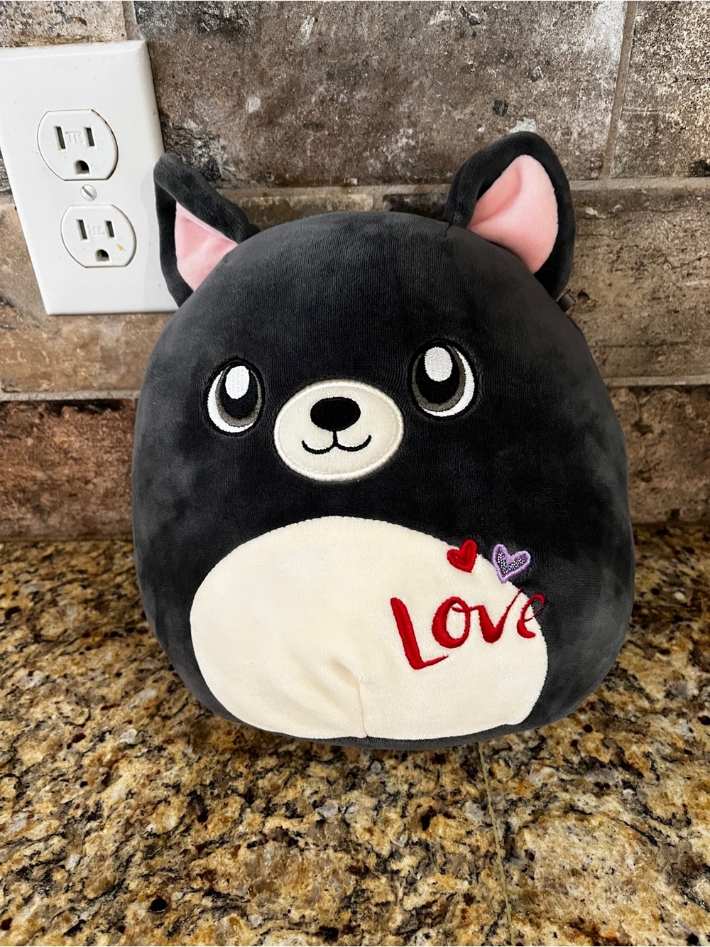 Squishmallow George Boston Terrier Valentines Hearts Puppy Dog Plush Doll W/ Tag